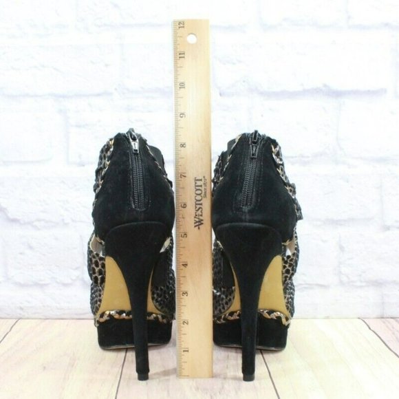 Poetic License Force Of Nature Black Leather High Heel Sandals Size 10 M - Picture 6 of 10